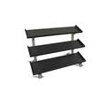 Fabrication Enterprises 54 in. 3-Tier Tray Style DB Rack with Rubber Hex Dumbbell Set - 10 Pair 1915607